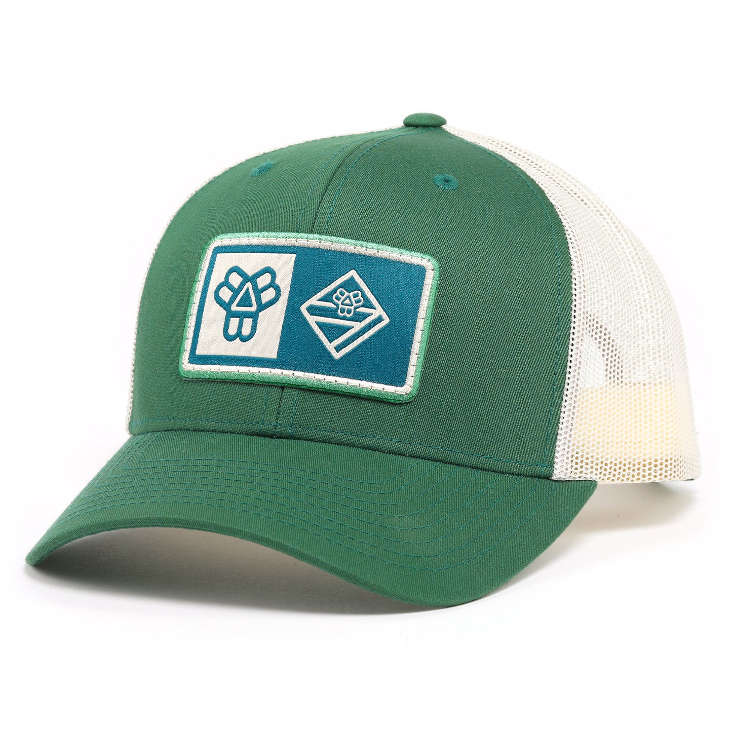 Green Dual Logo Trucker