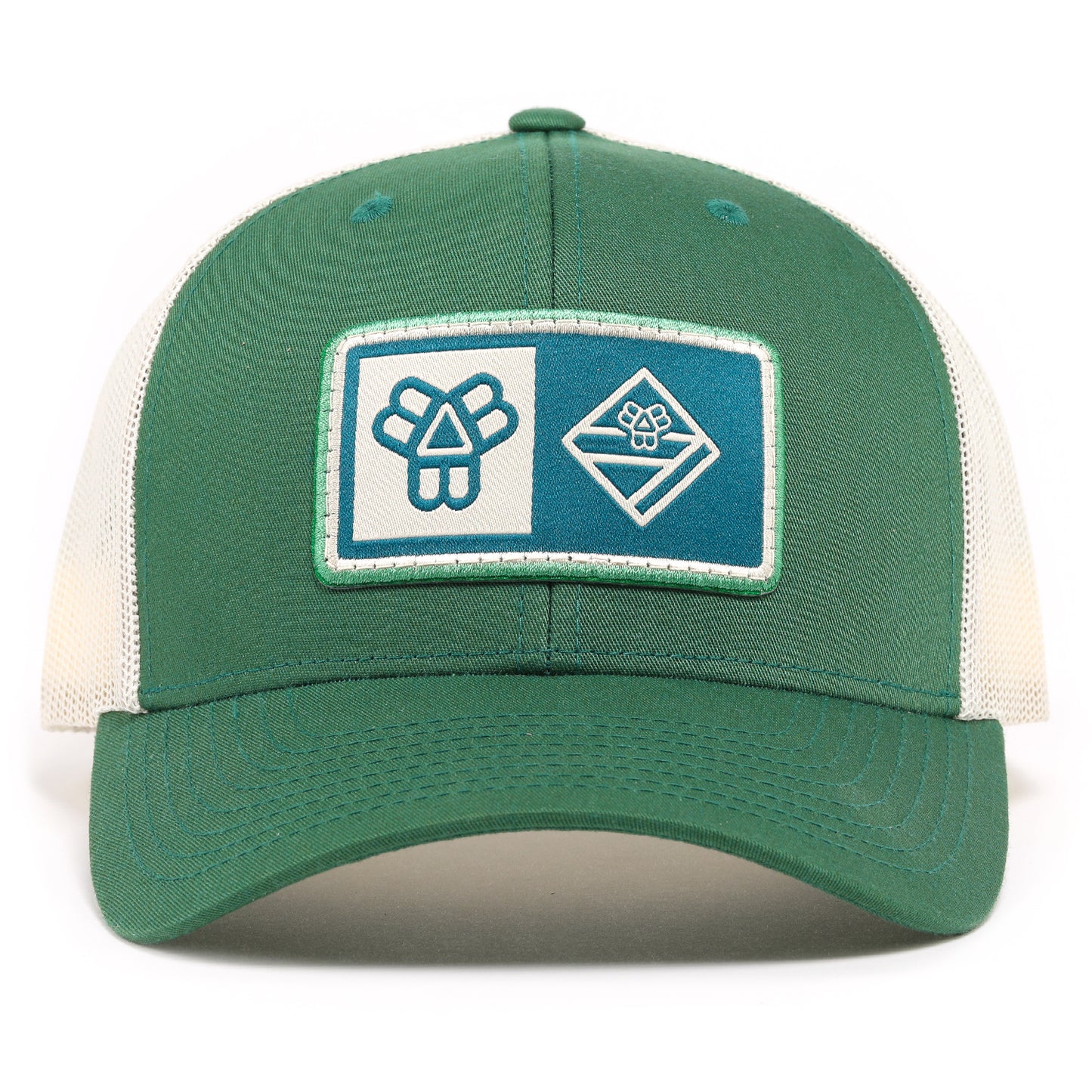 Green Dual Logo Trucker