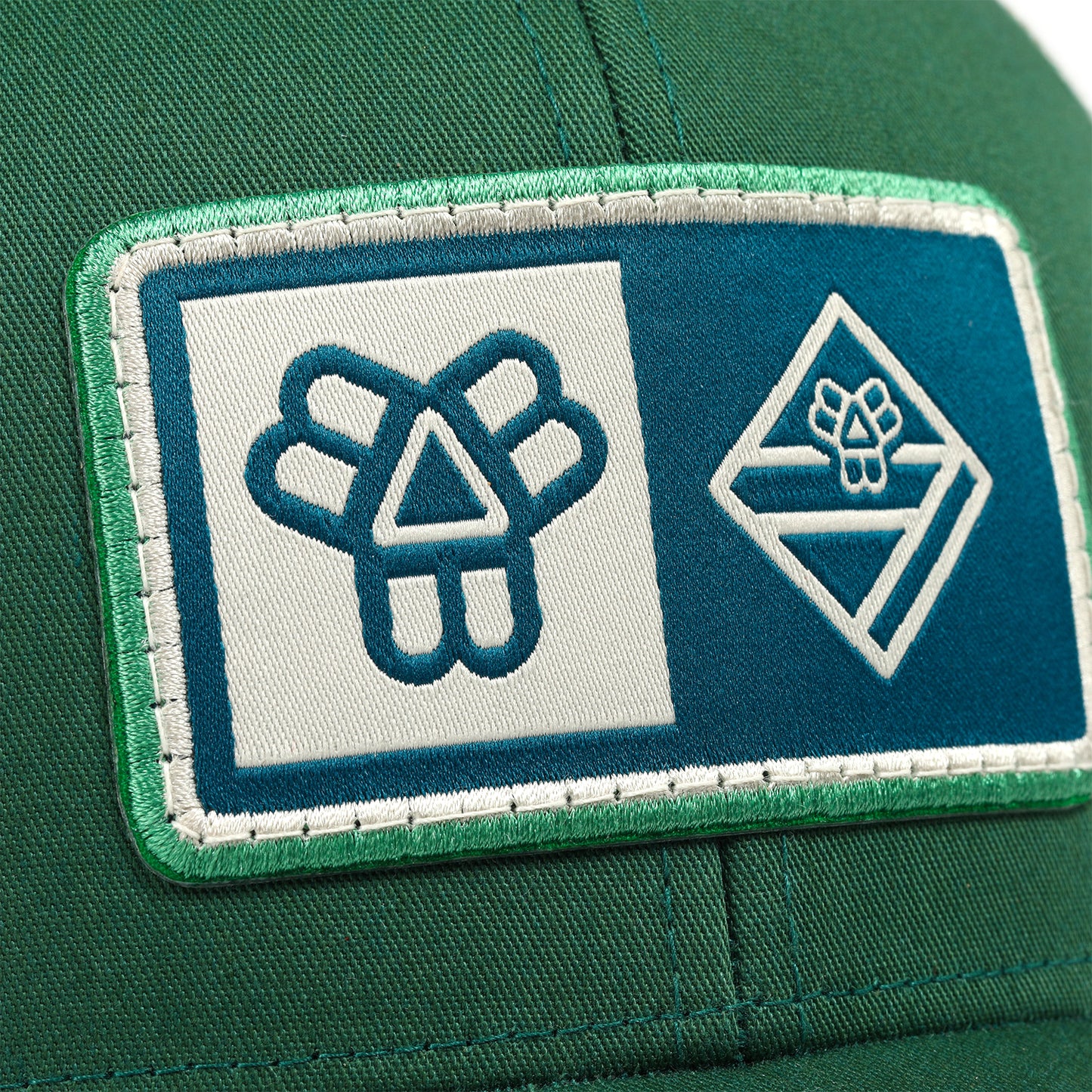Green Dual Logo Trucker