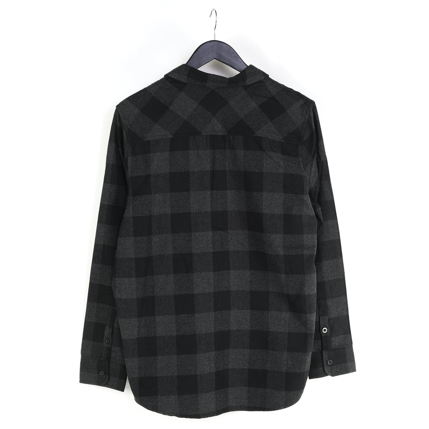 Black/Green Flannel Embroidered Button-Down